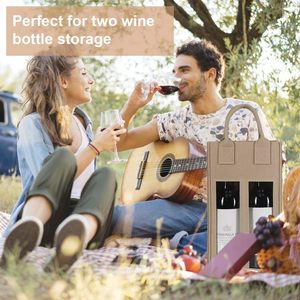 Borsa Portabottiglie in Feltro Personalizzata con Logo, Borsa per Vino Divisa in Due Scomparti, Borsa in Feltro di Alta Qualità con Gancio - Product Image 5