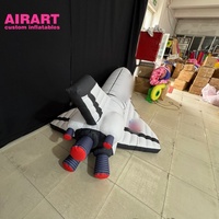 Maquette gonflable de fusée aérospatiale de 3 m de long avec logo personnalisé pour l'affichage en boîte de nuit ou lors de fêtes sur le thème de l'espace