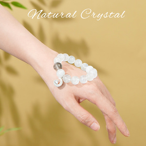 Bracelets unisexes faits à la main avec perles, bijoux en cristal naturel en forme de lune, cadeau unique de Hanxier - Product Image 3