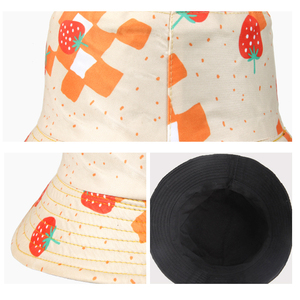Lindo sombrero de lona de poliéster con estampado de fresas, unisex, para adultos, primavera, verano, informal, con diseño de frutas, 56-58 cm - Product Image 6