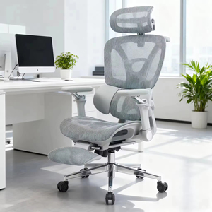 Chaise de bureau ergonomique moderne en tissu pour le bureau à domicile, favorise le confort, soutien respirant du dos, hauteur réglable, inclinaison pivotante - Product Image 1