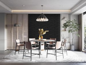 Panneau mural 3D géométrique en PVC UDK, <span class=keywords><strong>prix</strong></span> d'usine, revêtement mural imperméable pour salon, chambre à coucher, décoration intérieure, <span class=keywords><strong>noir</strong></span> <span class=keywords><strong>mat</strong></span> - Product Image 2