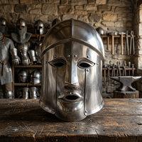 Casque d'armure médiévale en acier, armure portable, casque en acier pour homme
