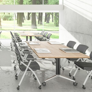 Wholesale Modern Office Furniture Desk Foldable School Training Meeting <b>Table</b> With <b>Wheels</b> - Product Image 4