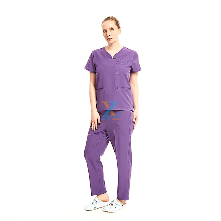 Conjuntos de uniforme de enfermera para hombre y mujer, ropa de trabajo de enfermería, de Hospital, elástica, a la moda