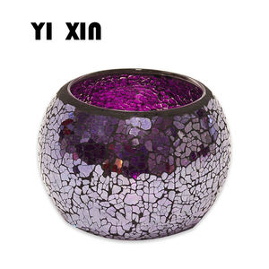 Buatan tangan kaca berwarna Modern mangkuk mosaik unik tempat lilin Votive dan lentera untuk dekorasi rumah dan pernikahan - Product Image 5