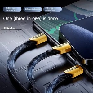 Xách Tay Kẽm Hợp Kim 4 Trong 1 <span class=keywords><strong>USB</strong></span> Cáp Dữ Liệu OEM Nhãn Hiệu Riêng Sạc Điện Thoại 240W Đa Sạc Cáp 3 Trong 1 Đối Với iPhone Huawei - Product Image 4