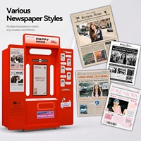 Cabina de Fotos Retro Personalizada, Quiosco Interactivo Portátil con Impresora para Aplicaciones Comerciales y Distribuidores