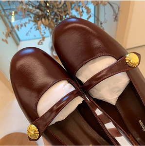 Chaussures Mary <span class=keywords><strong>Jane</strong></span> rétro françaises pour femmes, à bride arrière, avec boucle dorée, en PU vintage, à enfiler, tendance mode, respirantes et antidérapantes - Product Image 3