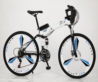 Vélo de montagne pliable à batterie au lithium de 26 pouces, jante en alliage de magnésium, frein à disque mécanique, moteur 350W, batterie 36V, levier de vitesses