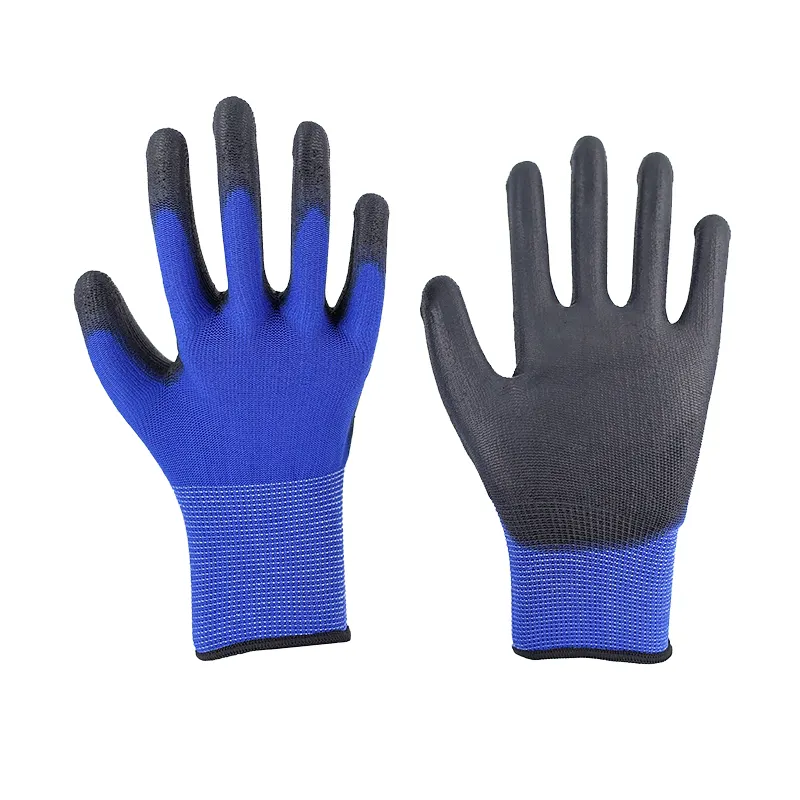 Sarung tangan kerja kulit kedua Diy nilon PU dilapisi cocok sarung tangan kerja untuk bekerja
