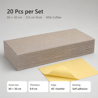 Lot de 20 panneaux acoustiques autocollants 24x12 pouces pour une clarté vocale améliorée dans une cabine de podcast ou de voix off