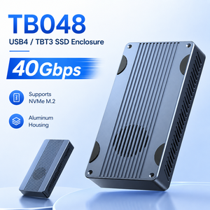 Boîtier SSD M.2 double protocole USB4 NVMe SATA 40 Gbps avec ventilateur de refroidissement intégré <span class=keywords><strong>Thunderbolt</strong></span> 3 en aluminium pour <span class=keywords><strong>disque</strong></span> <span class=keywords><strong>dur</strong></span> <span class=keywords><strong>externe</strong></span> - Product Image 5
