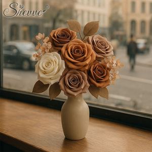 Lusso vero tocco di seta artificiale Bouquet di <span class=keywords><strong>fiori</strong></span> autunno/matrimonio/festa della mamma decorazioni personalizzate <span class=keywords><strong>vaso</strong></span> di san valentino pasqua - Product Image 2