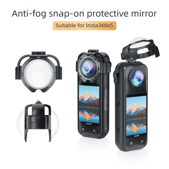 Insta360 X5 Anti-Fog Snap-On PC Lens Protector Durable Tempered Glass Cover High Transmission Action Accessories Camera Lens Cap
