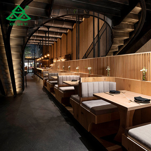 Mejor precio Hotel comercial Sillas de comedor modernas Cuero Acero Restaurante Bar Café Panel sólido Banco Sofá Cabina Banco - Product Image 1