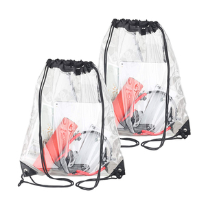 Wholesale Custom Logo Size Clear Drawstring <b>Bags</b> for Stadium Colleges Sport Event Waterproof Transparent PVC Drawstring Backpack - Product Image 1