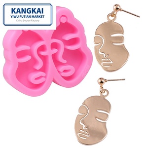 Moule en Silicone et résine, boucles d'oreilles en forme de miroir, moule pour pendentif, cristal époxy, pour fille - Product Image 1
