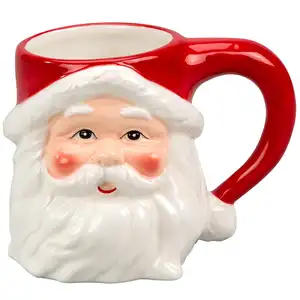 OEM handmade kitchenware santa tumbler custom cute taza 3D mug wholesale Christmas snowman ceramic coffee milk tea drink cup