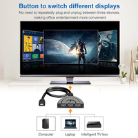 Conmutador compatible con HDTV de 3 puertos 4K*2K, conmutador de vídeo 4K 3D, divisor KVM, concentrador de 3 entradas y 1 salida para Xbox, PS4, DVD, PC, portátil, TV