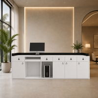 Bureau de réception commercial multifonctionnel en bois moderne, écologique et durable pour salon, boutique de mariages, spa, hôtel, cabinet dentaire, bar
