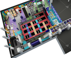 Équipement de <span class=keywords><strong>parc</strong></span> de trampolines commercial Pokiddo de 1000 m² avec mur d'escalade Tap Fun pour usage intérieur dans les centres de divertissement familial - Product Image 2