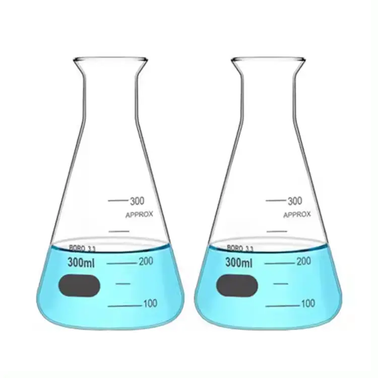 150ml Vetro Erlenmeyer Flask Lab Triangolare di Misura Flask Resistenza alle Alte Temperature Chimica Attrezzatura