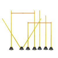 Ensemble de poteaux de slalom pour l'agilité au football, équipement d'entraînement de football réglable en 5 longueurs, jaune et noir