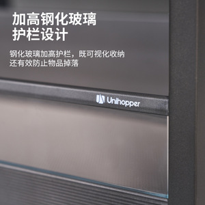 <b>Wall</b> Mounted Pull Down <b>Storage</b> <b>Basket</b> Double Layer Aluminum Alloy Tempered Glass Cabinet Organizer for Kitchen <b>Storage</b> - Product Image 4