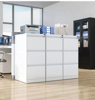 Armoire de classement moderne en acier à 3 tiroirs, écologique, gain de place, détachable, avec serrure à clé pour le bureau et l'école