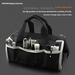 Sac à outils électrique portable multifonctionnel en toile personnalisé, design à bandoulière unique, fermeture éclair pour l'entretien ménager - Product Image 4
