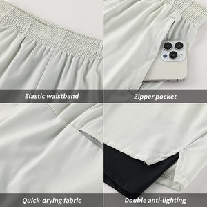 กางเกงขาสั้นผ้าพิมพ์ลายผ้าแห้งเร็วมีสามสีกางเกงขาสั้นสำหรับออกกำลังกายสองชั้นแบบผ่าข้าง - Product Image 6
