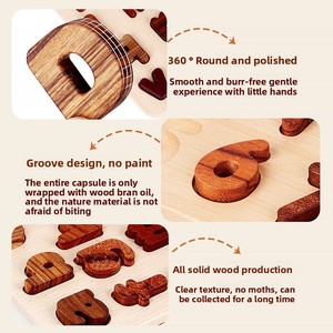 Luxe de haute qualité en bois massif alphanumérique ABC 123 jouet éducatif pour préscolaire pour bébé 1-4 <span class=keywords><strong>ans</strong></span> - Product Image 3