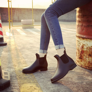 Botas de lluvia al tobillo de moda para mujer para mantener el calor, botas de nieve sin cordones de PVC para mujer, sandalias impermeables para caminar, botas de PVC para caza - Product Image 6