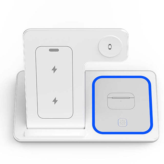 OEM Foldable 3 in 1 15W Fast Wireless Charger for IPhone Folding Wireless Charger Station for Samsung High Quality Material