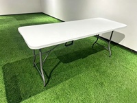 Table pliante blanche rectangulaire pour la restauration, les banquets, les pique-niques, table pliante en plastique, table d'extérieur