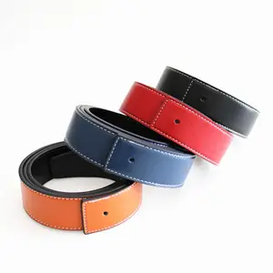 factory sale stock popular colorful stitches genuine cowhide leather belt