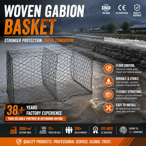 Certification CE 100X80X30Cm Meilleur prix Matériau galvanisé à chaud et gabions hexagonaux enduits de PVC - Product Image 1