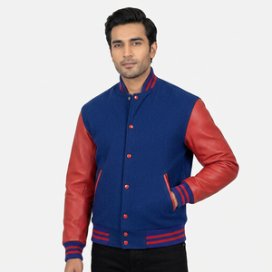 Nouvelle conception, best-seller, veste de baseball varsity pour homme de haute qualité, manches longues, vente en gros, personnalisable, toile écologique - Product Image 1