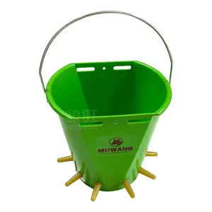 Farm plastic 8L milk teat feeding buckets with 6 nipple lamb sheep goat feeder