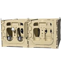 Nichoir pour veau pour étable intérieure, boîte de nurserie pour veau en PE avec panneaux faciles à nettoyer, cage pour veau en plastique emboîtable, système modulaire