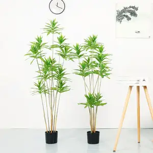 Kapalı dekoratif bambu ağaçları yapay yeşil bitkiler ev bahçe ofis mağaza