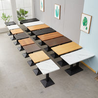 Tables et chaises de restaurant commercial, cantines, petites tables rondes et carrées, tables simples