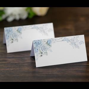 Özelleştirilmiş düğün baskılı yer kartları üç boyutlu gül çiçek tasarım el yazısı adı baskı kağıdı - Product Image 6