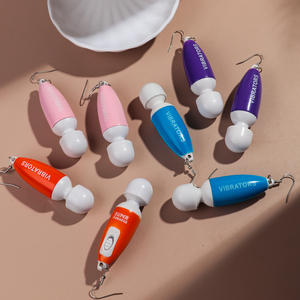 2025 Heiß Verkaufter Modeschmuck Mini Intimspielzeug Lustiger Scherzartikel vibrierendes Geschenk Party SCHMUCK Acryl Vibrator-Ohrringe für Damen - Product Image 4
