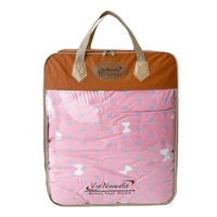 Sac d'emballage en PVC transparent avec logo personnalisé, poignée, fermeture éclair et cordon long pour couettes, couvertures, draps et articles ménagers