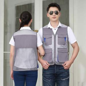 سترة رجالية شبكية قابلة للتنفس عالية الوضوح مع شريط عاكس للضوء، ملابس عمل للمتطوعين والخدمات العامة، سترة أمان عاكسة للضوء مع جيوب وشعار - Product Image 5