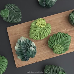 RESIN GO DM1002 3D DIY Leaf Resin Coaster Tray Molds Monstera <b>Soap</b> Aromatherapy Candle Silicone for Home Decoration Crafts - Product Image 2