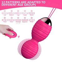 Boules de Kegel pour exercices vaginaux, 12 vitesses, œufs vibrants en silicone, vibromasseur, boule Geisha, massage vaginal, jouet sexuel pour femmes