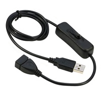 Kabel Daya USB Mlale ke Female dengan Sakelar ON/OFF untuk Lampu LED Laptop